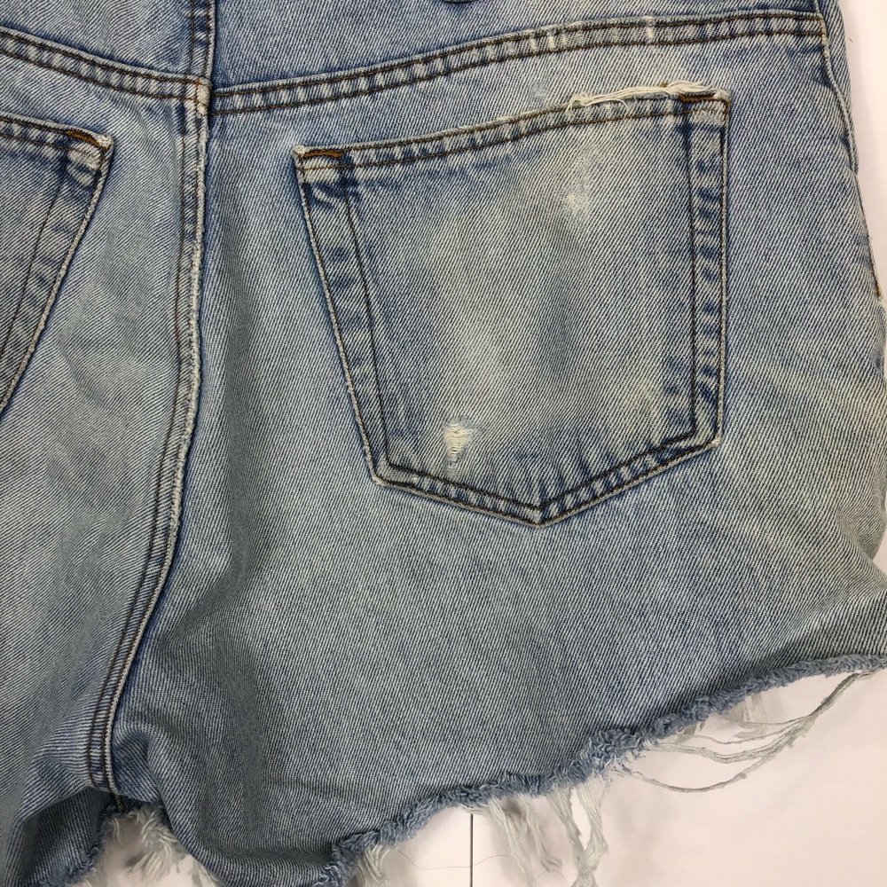 Vintage High Waisted Denim Shorts Sz 36 - Picture 6 of 7